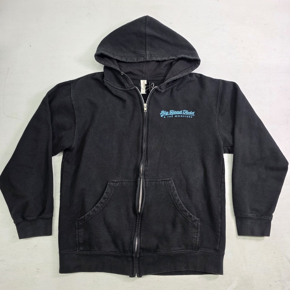 Vintage Big Head Todd & the Monsters Black Full Zip Hoodie Men's Sz M Indepenent